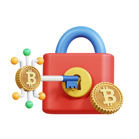 Bitcoin Encryption Key  3D Icon