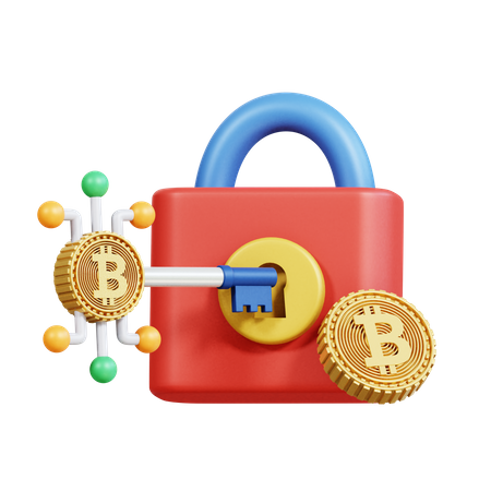 Bitcoin Encryption Key  3D Icon