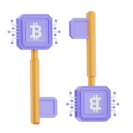 Bitcoin Encryption Key  3D Icon