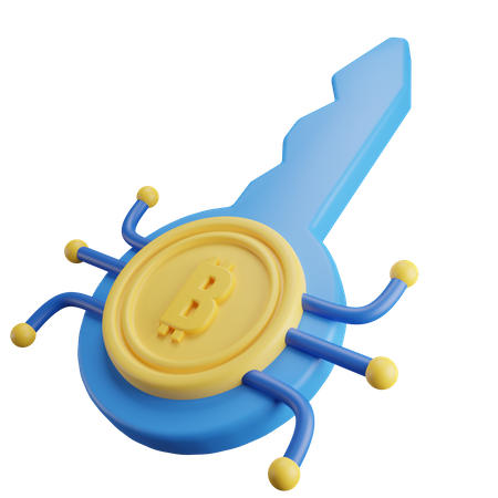 Bitcoin Encryption Key  3D Icon