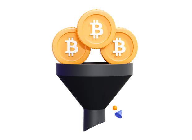 Entonnoir Bitcoin  3D Icon