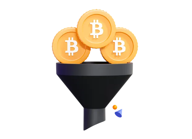 Entonnoir Bitcoin  3D Icon