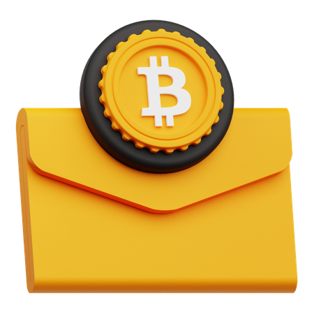 Bitcoin Envelope  3D Icon