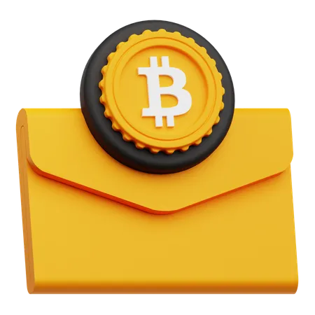 Bitcoin Envelope  3D Icon