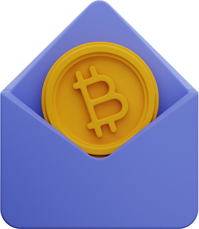 Bitcoin Envelope  3D Icon