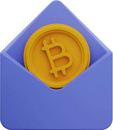 Bitcoin Envelope  3D Illustration