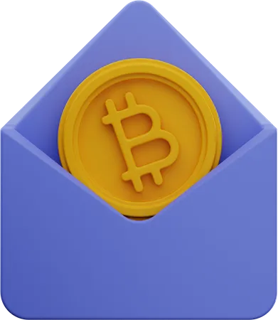 Bitcoin Envelope  3D Illustration