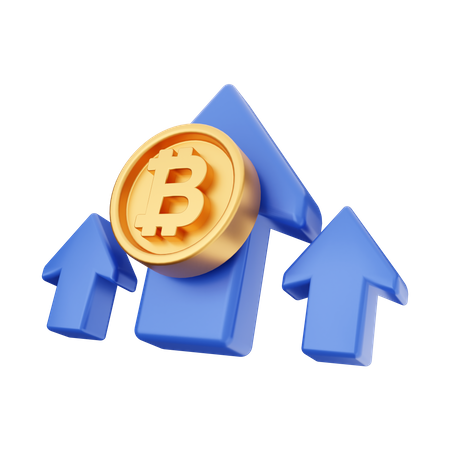 Bitcoin-Anstieg  3D Icon