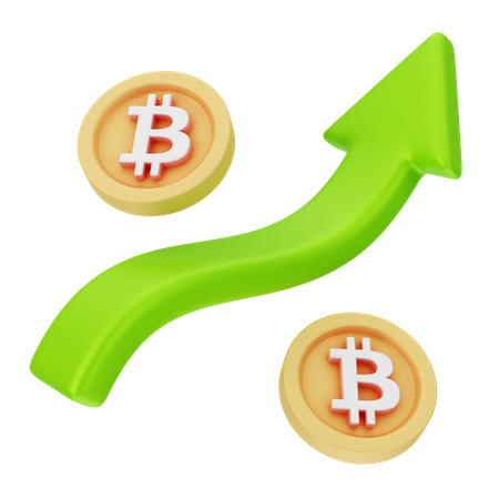 Bitcoin steigt  3D Icon