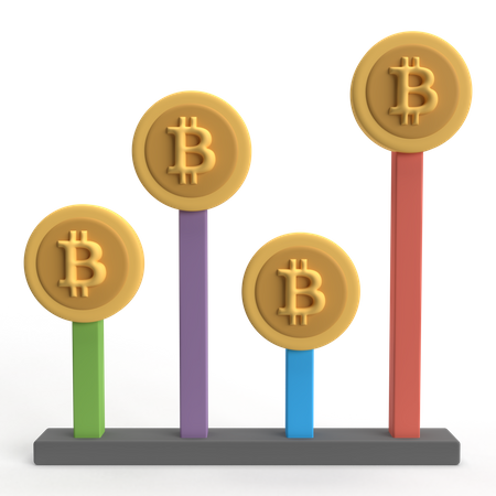 Bitcoin wächst  3D Icon