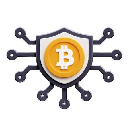 Segurança do escudo bitcoin  3D Icon