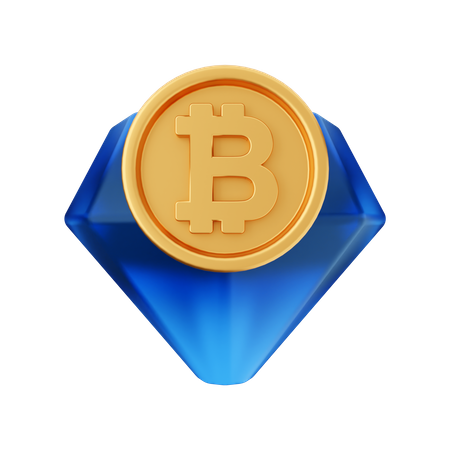 Bitcoin et diamant  3D Icon