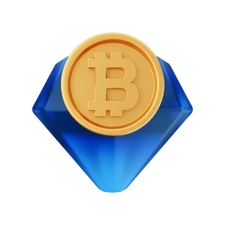 Bitcoin et diamant  3D Icon