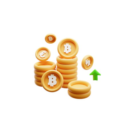 Pièce Bitcoin Et Dollar Usd  3D Icon