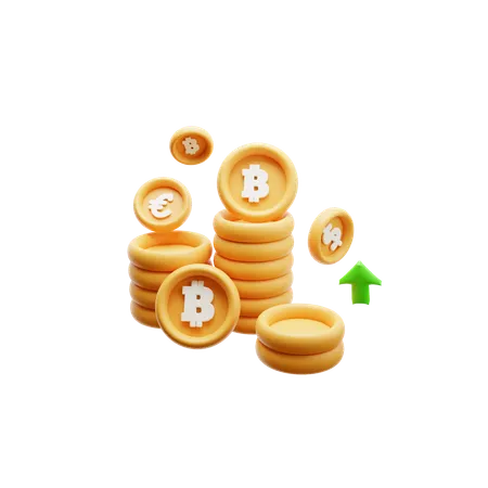 Pièce Bitcoin Et Dollar Usd  3D Icon