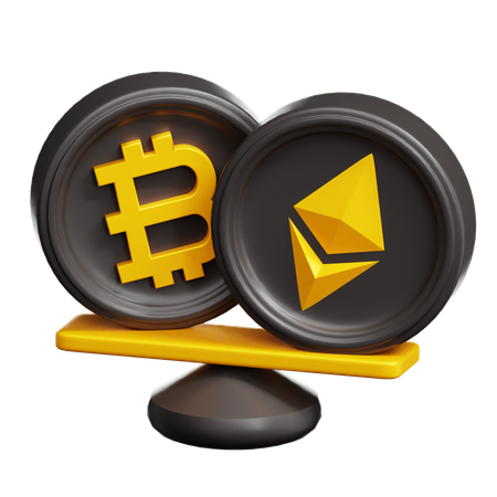 Bitcoin Ethereum Korrelation  3D Icon