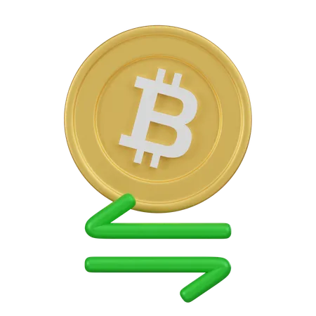 A Golden Bitcoin Coin With Ascending Green Arrows Depicting The Concept Of Cryptocurrency Exchange 3D Icon