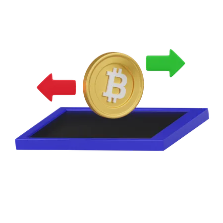 An Image Depicting A Golden Bitcoin Balanced On A Platform With Directional Arrows Representing The Exchange Of Cryptocurrency Payments 3D Icon