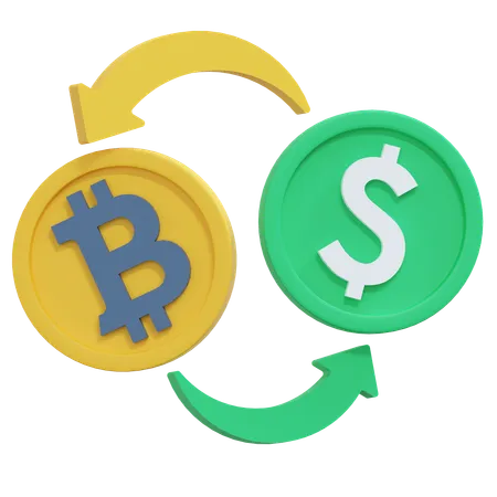 Bitcoin Money Exchange 3 D Crypto Icon Illustration 3D Icon