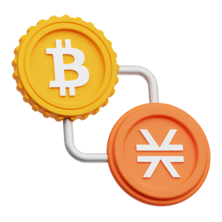 Troca de bitcoins  3D Icon
