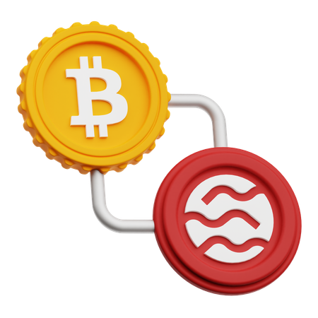 Troca de bitcoins  3D Icon
