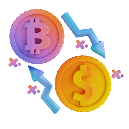 Bitcoin exchange  3D Illustration