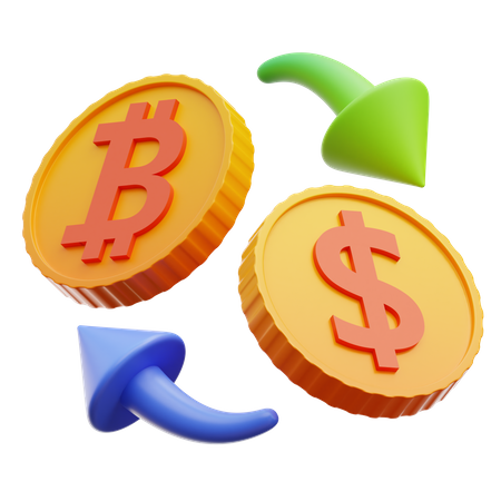 Bitcoin Exchange 3D Illustration
