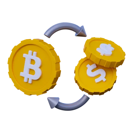 Bitcoin Exchnage  3D Icon