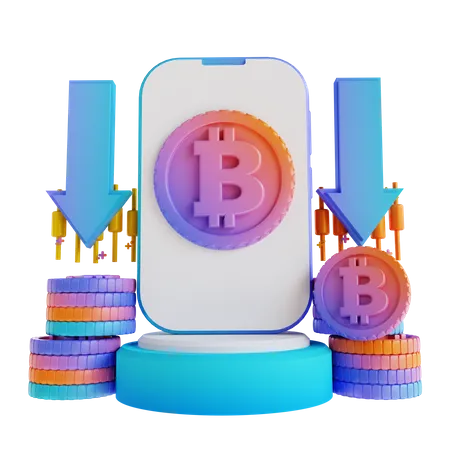 Bitcoin Exchange App  3D Illustration