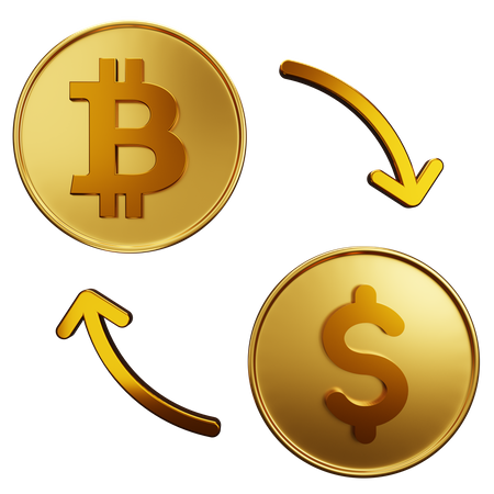 Bitcoin Exchange Dollar  3D Icon
