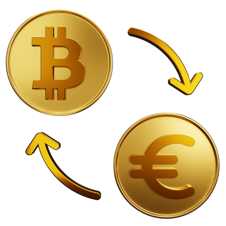 Bitcoin Exchange Euro  3D Icon