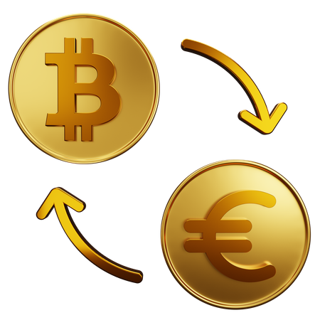 Bitcoin Exchange Euro  3D Illustration