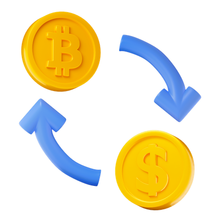 Bitcoin Exchnage  3D Icon