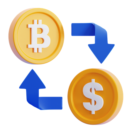 Bitcoin Exchnage  3D Icon