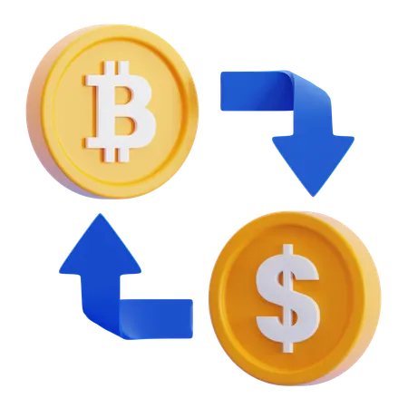 Bitcoin Exchnage  3D Icon