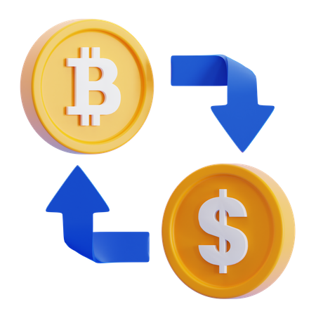 Bitcoin Exchnage  3D Icon