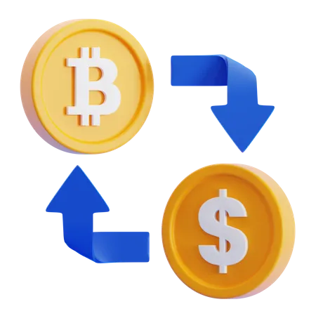 Bitcoin Exchnage  3D Icon