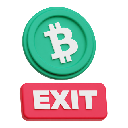 Bitcoin Exit  3D Icon