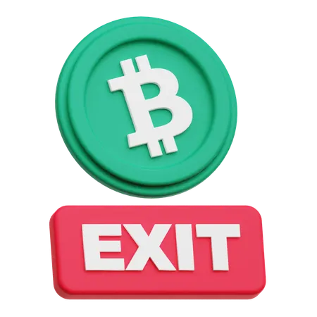 Bitcoin Exit  3D Icon