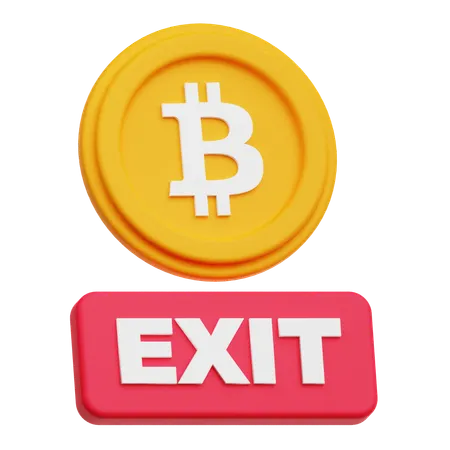 Bitcoin Exit  3D Icon