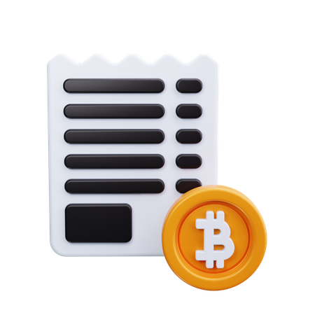 Facture bitcoin  3D Icon