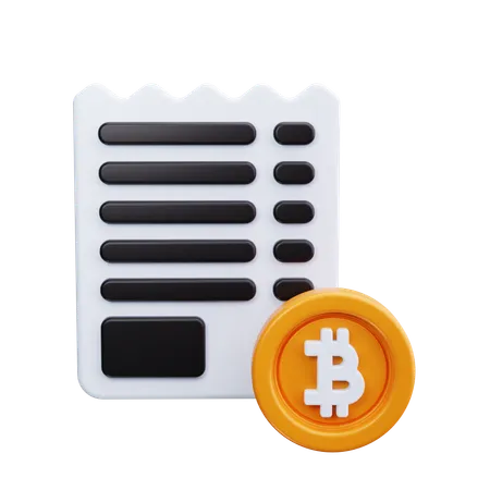 Facture bitcoin  3D Icon