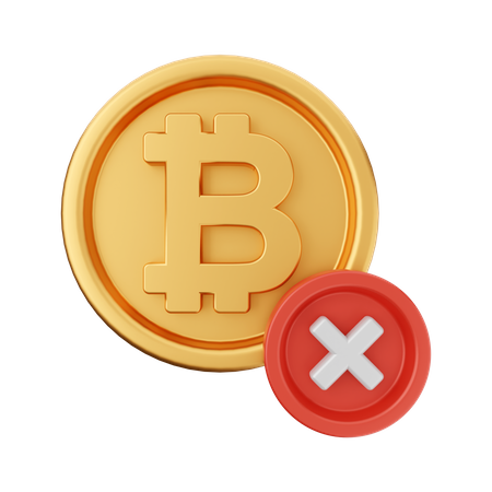 Bitcoin Failed  3D Icon