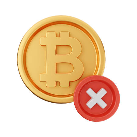 Bitcoin Failed 3D Icon
