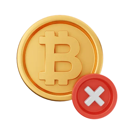 Bitcoin Failed  3D Icon