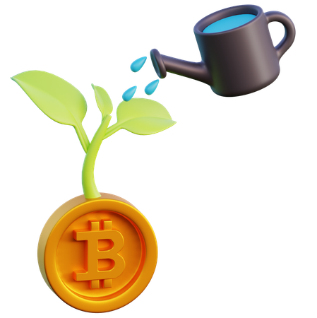 Bitcoin farming  3D Icon