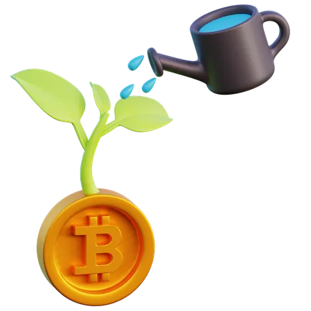 Bitcoin farming  3D Icon