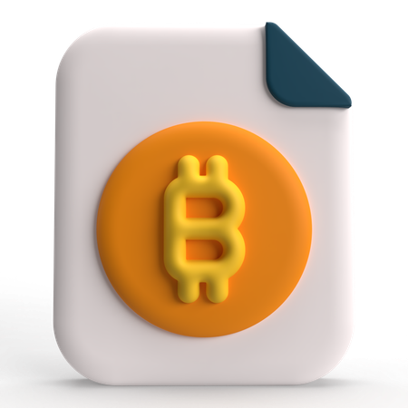 Bitcoin File  3D Icon