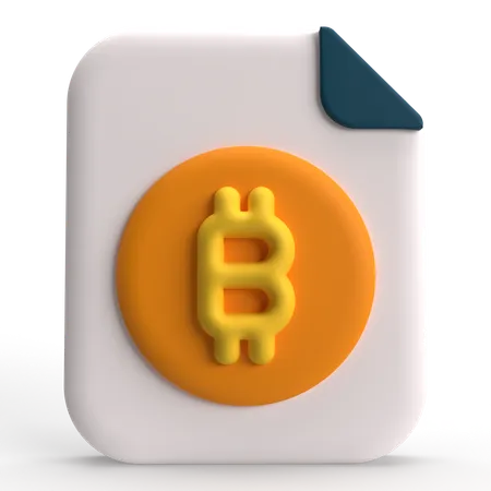 Bitcoin File  3D Icon