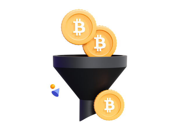 Filtre Bitcoin  3D Icon